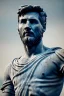 Placeholder: Ultra Realistic image, roman sculpture, deluxe white marble material, Lionel Messi, Renaissance style, miguel angel style, chisel style, emperor, waist up portrait, epic, celestial, cinematic lighting, God light, god rays, 4k resolution, smooth details, ornate details, unreal engine 5, blue vibrant background.