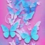 Placeholder: pastel colors, blue, pink, white, butterfly