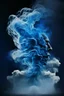 Placeholder: blue smoke in a shape of a smoke person cloud air elemental