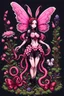 Placeholder: 8bits, pixel art, butterfly, highly detailed, pink, rabbit, blood, scythe, goth woman, leaning pose, full body, squid, intricate detail , plants, wildflower, nest, octopus, fly,Demon girl, creepy, horrifying, sinister, sparks out her mind, fullbody, rare pose, terrario with universe in, high lighting, intricate,sparks around,enchanted girl with cyberkatana,darkred slime Goth girl,