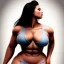 Placeholder: Beautiful woman, curvy, 6-pack abs, slim waist, hyperrealism, cave, magic