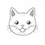 Placeholder: cute smiling cat, vector, white background, bold line art, minimal, for coloring page