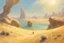 Placeholder: sunny day, sand, rocks, epic horizon, still corners videoclips influence, trascendent influence, very epic, concept art, emile claus and anna boch impressionism painting