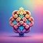 Placeholder: Create Endless knot style cute figurine and gradient background