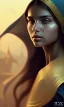 Placeholder: Arab teen girl , Arab cloak , cute, beautiful, long hair, wavy hair, black eyes, head and shoulders portrait, cinematic, 8k, resolution concept art portrait by Greg Rutkowski, Artgerm, WLOP, Alphonse Mucha dynamic lighting hyperdetailed intricately detailed