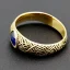 Placeholder: sapphire signet ring with braided gold, celtic ring, highly ornate, breathtaking, nordic ring, viking ring, engraved carved band, runes, men's jewellery