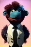 Placeholder: Waist up muppet Portrait, Vladimir Putin as muppet doll, Black suit, photo studio, blue background, unreal engine 5, concept art, art station, god lights, ray tracing, RTX, lumen lighting, ultra detail, volumetric lighting, 3d.