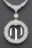 Placeholder: White gold necklace in the shape of the number seven containing white crystals