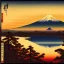 Placeholder: Ukiyo-e painting of a mount fuji at sunset