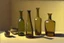 Placeholder: A still life with glass bottles and a glass vase in sand dunes by Giorgio Morandi