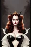 Placeholder: painting of christina hendricks as evil queen in black leather, feminie, angry, volouptous, busty, cleavage, emperious, mature, highly detailed, digital painting, artstation, concept art, smooth, sharp focus, illustration, art by gaston bussiere and alphonse mucha