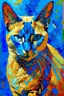 Placeholder: Portrait of Siamese cat by Van Gogh