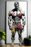 Placeholder: bodybuilder floral wall art