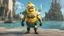 Placeholder: a minion dressed as aquaman from marvel Fused as one, Full Body, (Smile), Unreal Engine, Marvel Comics. time-lapse, cinematic background,1 character,no mask,body minion,smile,cute,backgroun lighting,one picture