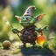 Placeholder: electric mummy pimple snail gremlin t-pose upper body of gnome goblin orc made from tinted murano glass in long grass inspecting a melon ,bokeh like f/0.8, tilt-shift lens 8k, high detail, smooth render, down-light, unreal engine,bokeh like f/0.8, tilt-shift lens 8k, high detail, smooth render, down-light, unreal engine