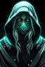Placeholder: female, shinobi, halfmask demon, white hood, glowing runes, nordic runes, turquoise runes, green eyes, glowing eyes, full body raw, naruto them, hard-edge style,highly detailed, high details, detailed portrait, masterpiece,ultra detailed, ultra quality