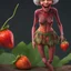 Placeholder: An amusing parody, an old, decomposing strawberryzombiegorillawitch with pixie-cut hair, wearing rotting underwear, 4k, 8k, 32k UHD, Hyper realistic, extremely colorful, vibrant, photorealistic, realistic, sharp, highly detailed, professional quality,