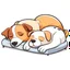 Placeholder: 2 Dogs sleeping cartoon