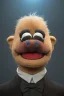 Placeholder: Waist up muppet Portrait, Vladimir Putin as muppet doll, Black suit, photo studio, blue background, unreal engine 5, concept art, art station, god lights, ray tracing, RTX, lumen lighting, ultra detail, volumetric lighting, 3d.