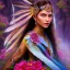 Placeholder: bright native american fairy, beautiful portrait, flowery landscape