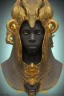 Placeholder: black male African Egyptian alien, cracks in the voodoo head, wicked, diamond eyes, crown, blood, 8k, finely detailed, photo realistic, leopard robe turquoise skull head gold dragon space alien rain skeleton gold teeth silver crown silver space suit spaceships