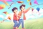 Placeholder: Once a father and son went to the kite flying festival. The young son became very happy seeing the sky filled with colorful kites. He too asked his father to get him a kite and a thread with a roller so he can fly a kite too.