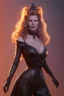 Placeholder: Kim Basinger as evil queen in black leather, busty, cleavage, curvy, angry, stern look. character design by cory loftis, fenghua zhong, ryohei hase, ismail inceoglu and ruan jia. unreal engine 5, artistic lighting, highly detailed, photorealistic, fantasy