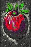 Placeholder: Vintage pop art style, pomegranate