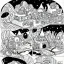 Placeholder: Village in the cosmos in Winsor McCay style and dr seuss style