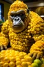 Placeholder: A giant gorilla made out of cheeseburgers
