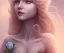 Placeholder: fairy style, head, women, portrai,long hair sketch of a girl on lined paperA beautiful one nude body of a make up smiling woman blond long hair, alone, high key lighting, volumetric light high details with white stripes and blue eye, smiling with plump pink lips, flowers around, unreal engine petit prince belle fine, profil de trois quart, grand front cosmique, peau bleu cristalline, yeux bleu, perle sur le front long cheveux blond et rose etoilé, cristaux sur le corps, collier de grande prince