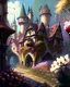 Placeholder: medieval fantasy castle town with flowers rpg art