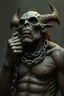 Placeholder: Orc holding a chain attached to the neck of a human captive