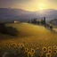 Placeholder: Tuscany hills, campi di girasoli, cipressi,landscape magical, detailed, 8k resolution concept art by Greg Rutkowski dynamic lighting hyperdetailed intricately volumetric lighting Alphonse Mucha