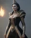 Placeholder: old evil queen in black leather gown, femme fatale, volouptous, busty, cleavage, angry, emperious, 8k resolution concept art portrait by Greg Rutkowski,