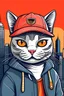 Placeholder: cat portrait like cartoon network style old school hip hop style new york background