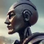 Placeholder: Robot cute profile head portrait, warrior costume, village, meditation, 8k quality