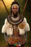 Placeholder: A photo taken from an african village "viking", <character or scene>, kente, cinematic lighting --v 4 --q 2