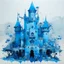 Placeholder: A blue castle with spades painted by Hashimoto Gaho