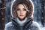 Placeholder: beautiful girl in winter clothing ,Winter Wonderland image, hyper-detailed, sharp focus, octane render