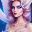 Placeholder: jolie femme galactique cosmonaute avec longs cheveux blue pastel joli visage souriant et beau corps bien formé , beaux yeux bleus - grandes ailes bleu ciel , ciel bleu fleurs blanches et roses. robe en soie, jolies dents, jolis yeux, picture precise and hight quality,ambiance rose pÂle, combinaison de cosmonaute, bijoux