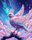 Placeholder: Lowbrow pop surrealism hallucinogenic holographic sparkle glitter reflections bird of majestic beauty and glory