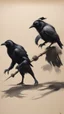 Placeholder: crow badger duellants, with distinct shadow on paper, signed by a master