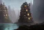 Placeholder: fantasy steampunk cliff palace river seven towers