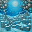 Placeholder: A cyan city in winter season with falling snowflakes designed in Navajo baskets painted by Leonardo da Vinci
