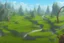 Placeholder: panorama of the level landscape for 2d platformer with grass, ground, trees etc