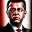 Placeholder: an abstract painting of Aleksandar Vucic, textured, highly detailed