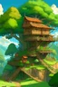 Placeholder: uma linda casa na árvore, ghibli style
