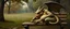 Placeholder: master oil painting by Rembrandt, fat old orc dragon gremlin sleeping on a bench in the park