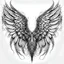 Placeholder: tattoo design drawing of angel wings